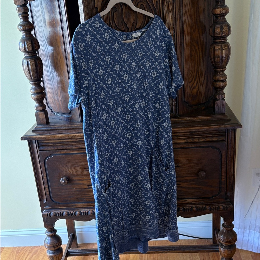 Blue Floral Patterned Dress